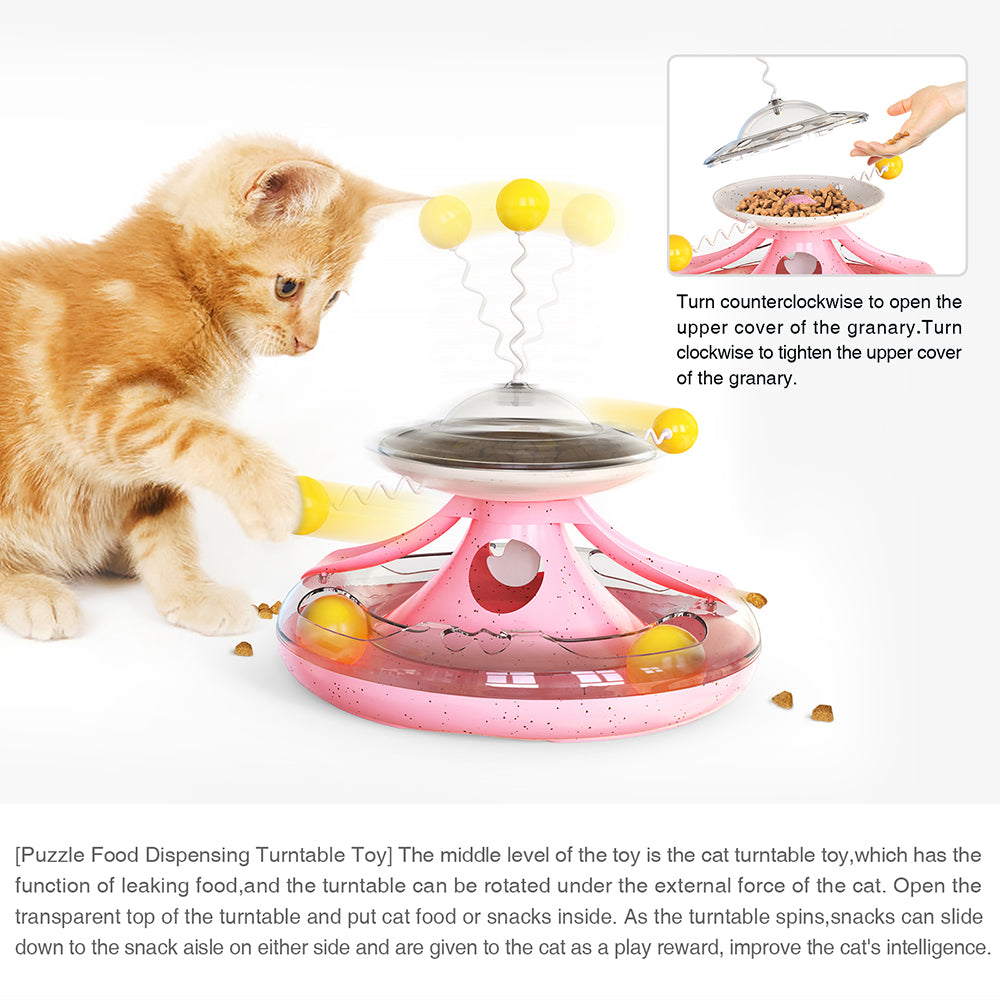 MZP-01 Cat Turntable Leaking Food Toy Pet Toy Funny Cat Stick Cat Feeding Roller Turntable (FDA Certified, BPA Free) - Pink MZP-01 Cat Turntable Leaking Food Toy Pet Toy Funny Cat Stick Cat Feeding Roller Turntable (FDA Certified, BPA Free) - Pink